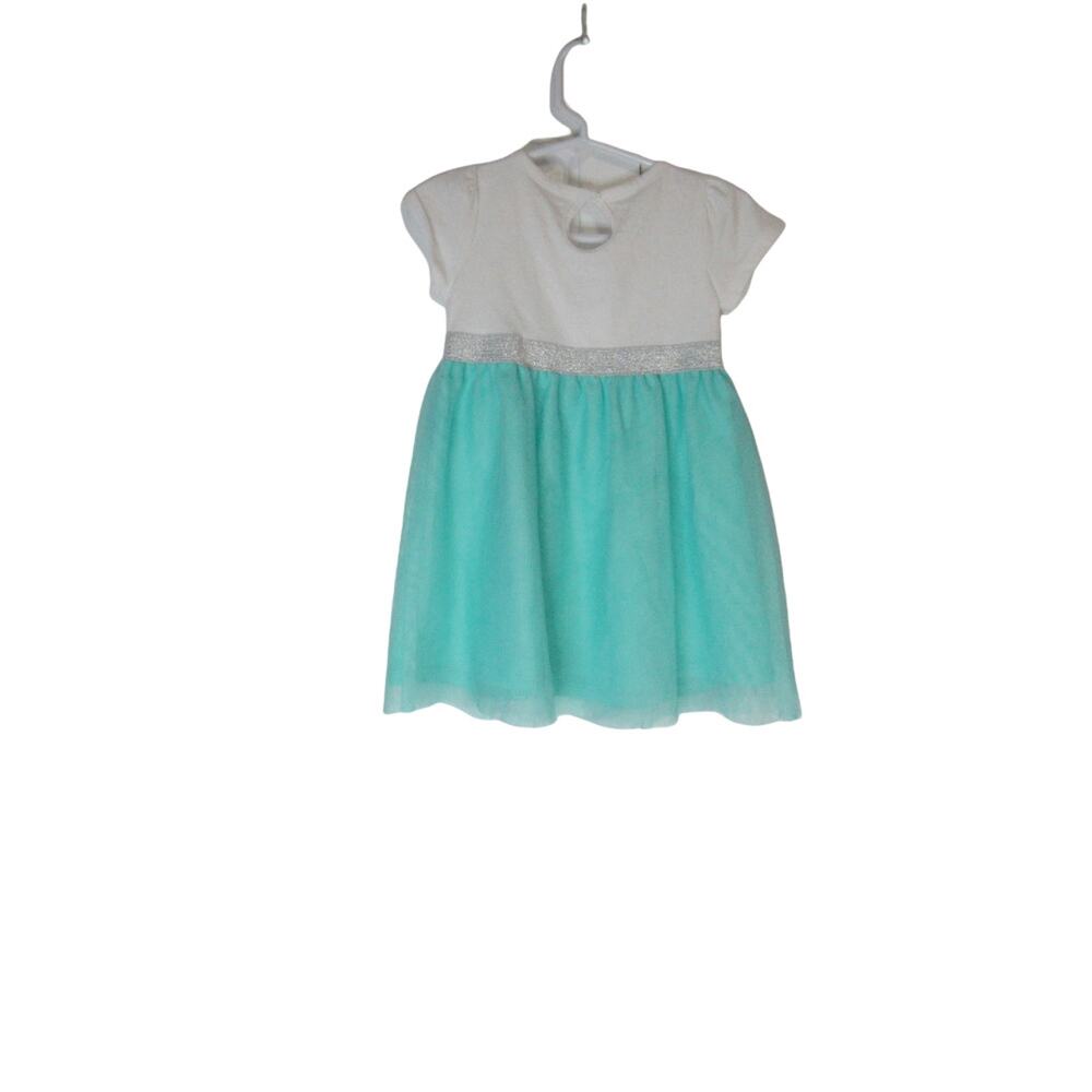 #11 Healthtex white and green kitty dress - Picture 2 of 3